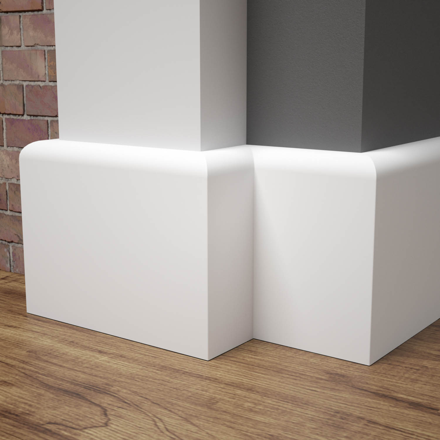 PRÓBKA 20 CM - Listwa przypodłogowa lakierowana biała, MDF wilgocioodporny, FOGE LB1 - 10cm