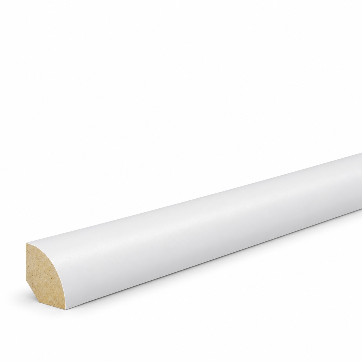 PRÓBKA 20 CM - Ćwierćwałek MDF 12 mm, lakierowany biały RAL9003 półmat