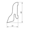 Listwa przypodłogowa drewniana 40x22 mm - dąb europejski lakierowany