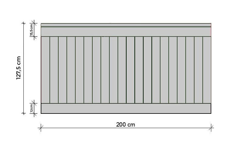 Lakierowana boazeria angielska PRIME-2, zestaw listew boazeryjnych MDF - wymiary 200 x 127.5 cm