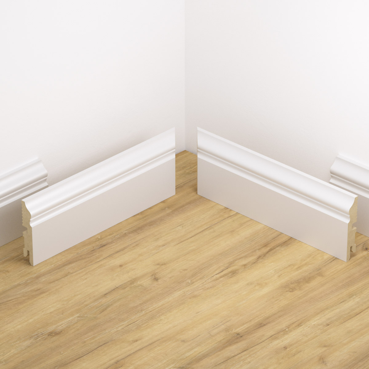 Narożnik wewnętrzny do listwy przypodłogowej lakierowany biały FOGE LB3 - 8cm