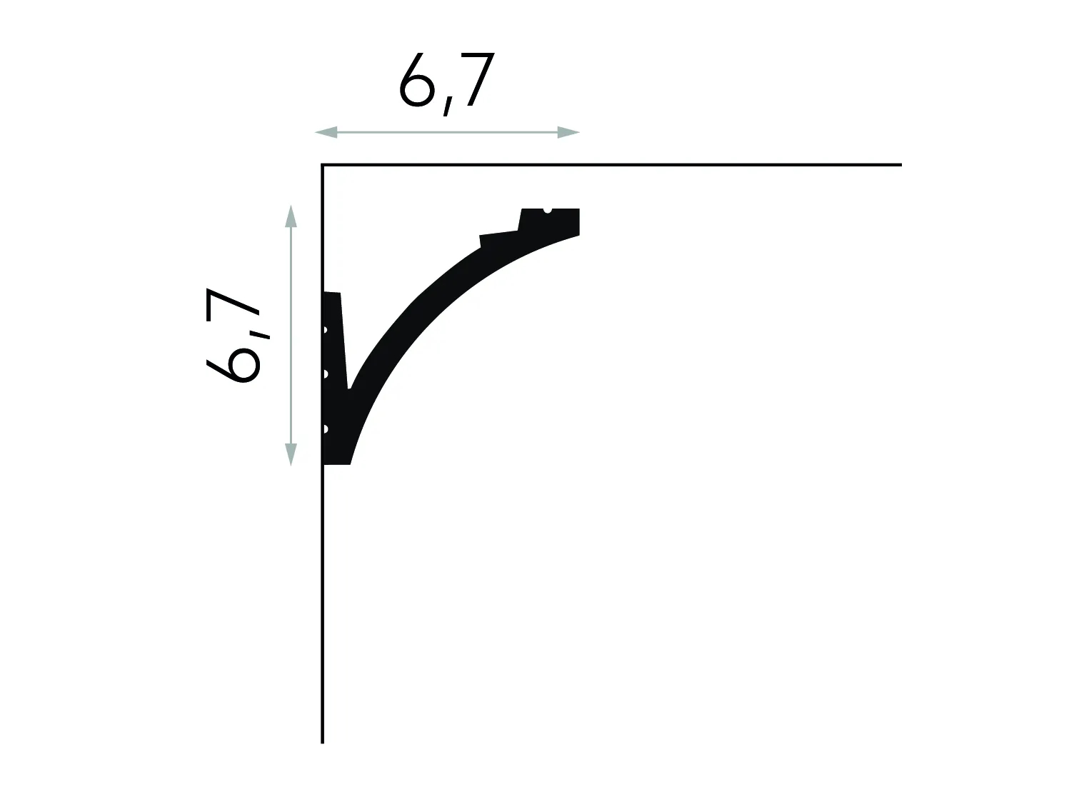 Listwa oświetleniowa sufitowa MD380 biała wym. 200 x 6.7 x 6.7 cm, z PolyForce