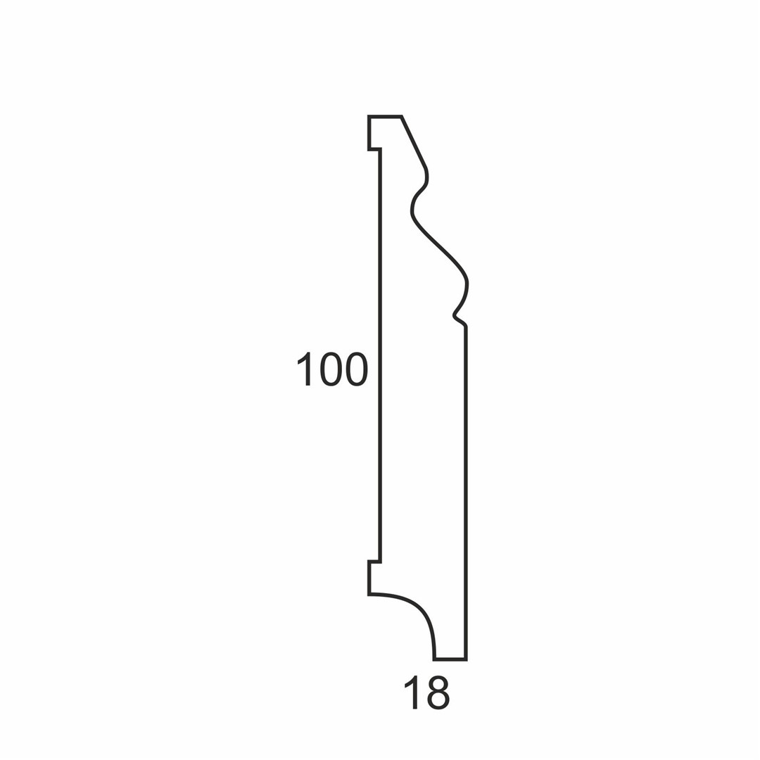 Listwa przypodłogowa MDF Plus Wzór F3 (262 cm x 10 cm x 1,8 cm) biała wilgocioodporna półmatowa