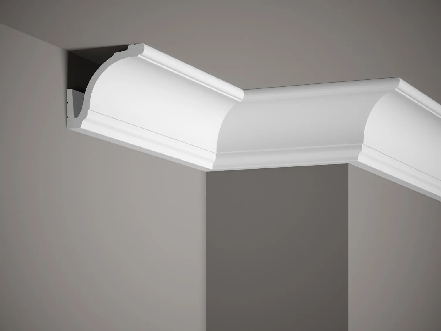 Listwa sufitowa wielofunkcyjna MD161 biała wym. 200 x 9.2 x 8.3 cm, z PolyForce