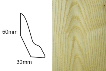 Listwa przypodłogowa fornirowana lakierowana LP60 (240 cm x 5 cm x 3 cm) jesion select