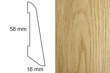 Listwa przypodłogowa fornirowana lakierowana LS58 (240 cm x 5,8 cm x 1,6 cm) dąb
