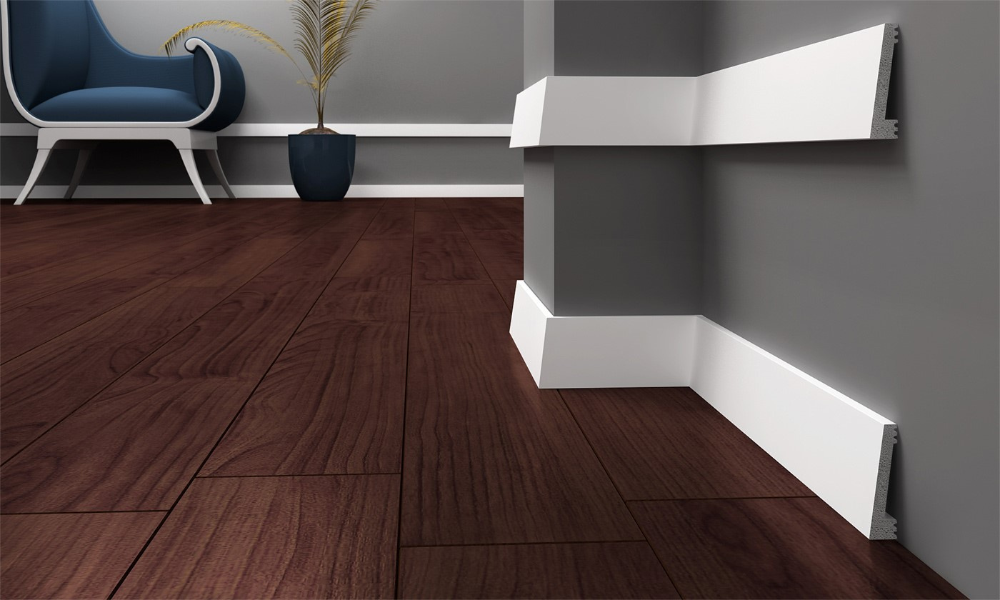 Listwa przypodłogowa i naścienna Krome PN6015 (240 cm x 6 cm x 1,5 cm) polistyren pokryty polimerem