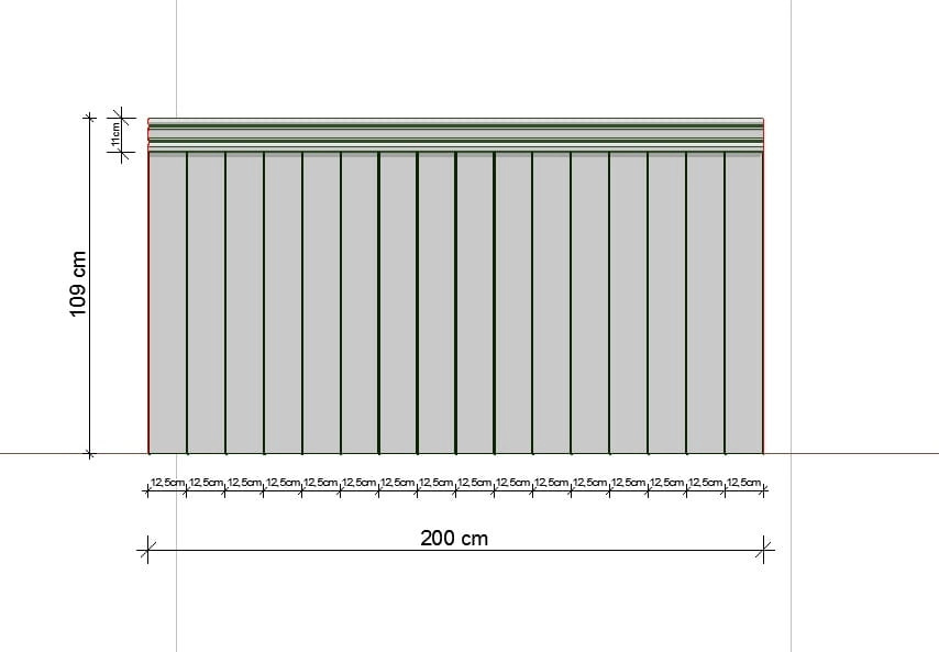 Lakierowana boazeria angielska PURE - wymiary 200 x 109 cm