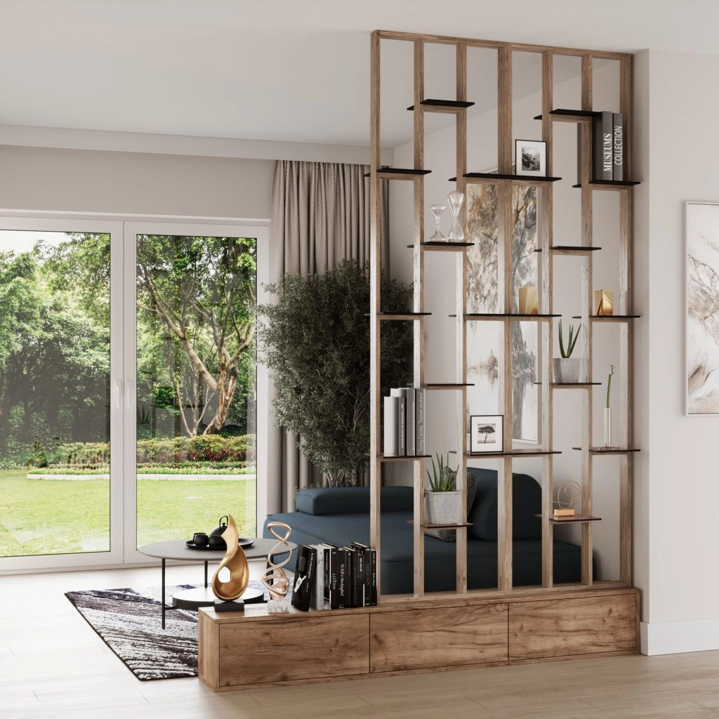 Regał przestrzenny z lameli 250x63 cm w zestawie z półkami, Dąb Messina pol_pl_Regal-przestrzenny-z-lameli-250x63-cm-w-zestawie-z-polkami-Dab-Messina-4000_1