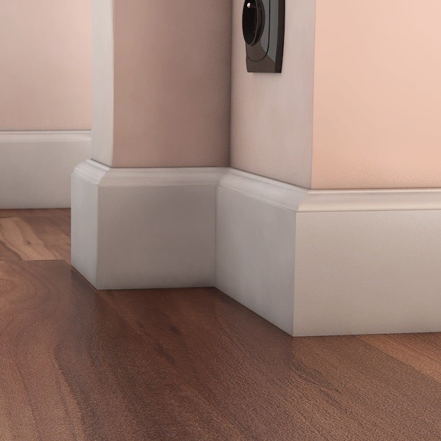 Listwa przypodłogowa MDF STD F5 lakierowana biała półmat (244 cm x 8 cm x 1,6 cm) zabezpieczenie przeciwwilgociowe