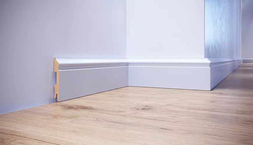 Listwa przypodłogowa MDF lakierowana biała FOGE LB3 - 10cm