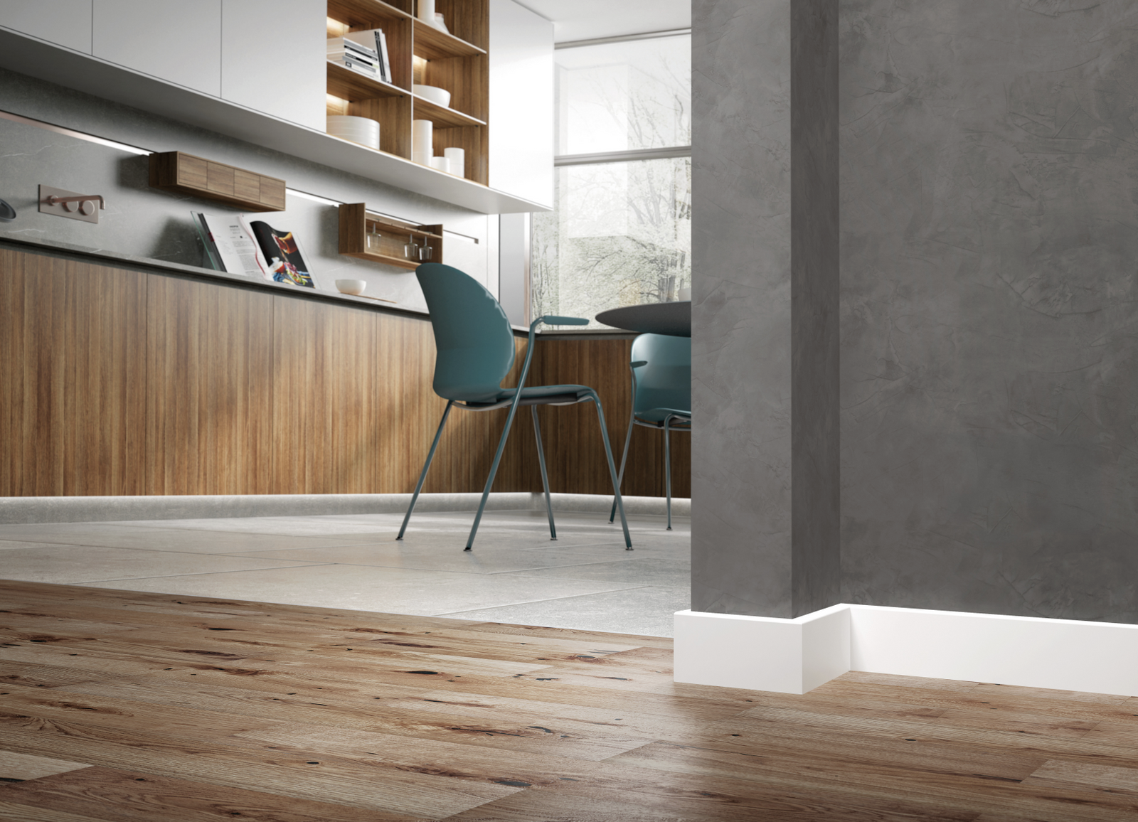 Biała Listwa przypodłogowa cokół Creativa STL80 - PVC – Status Line 220 cm