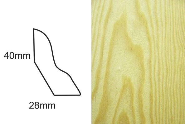 Listwa przypodłogowa fornirowana lakierowana LP50 (240 cm x 4 cm x 2,8 cm) sosna