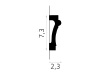 Listwa ścienna biała MD007 wym. 200 x 2.3 x 7.3 cm, z PolyForce