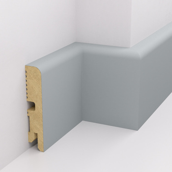 PRÓBKA 20 CM - Listwa przypodłogowa MDF lakierowana UV, szara RAL7042 - FOGE LB1 - 8cm