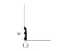 Listwa przypodłogowa MD018F biała wym. 200 x 1.3 x 8 cm, z flexu