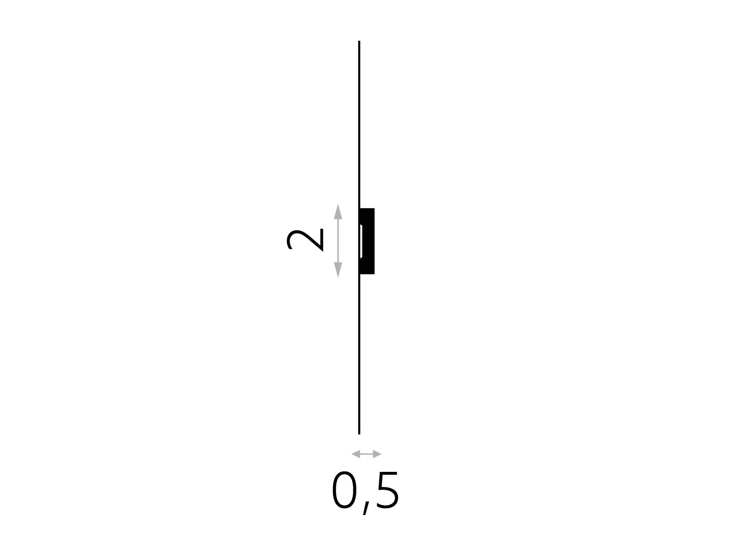 Listwa ścienna MD012 biała wym. 200 x 2 x 0.5 cm, z PolyForce