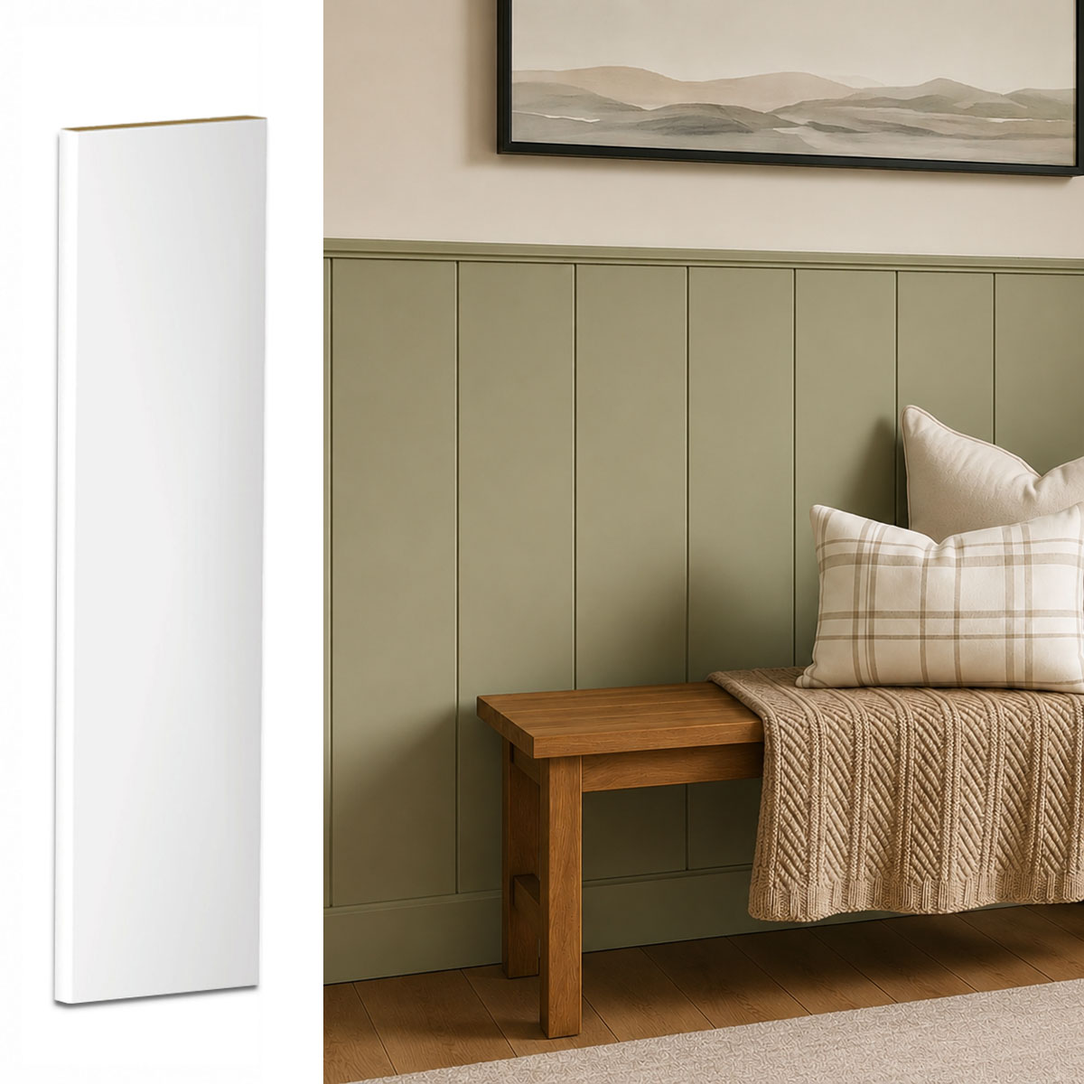 Listwa boazeryjna ELEGANT XL, boazeria ścienna MDF, do malowania
