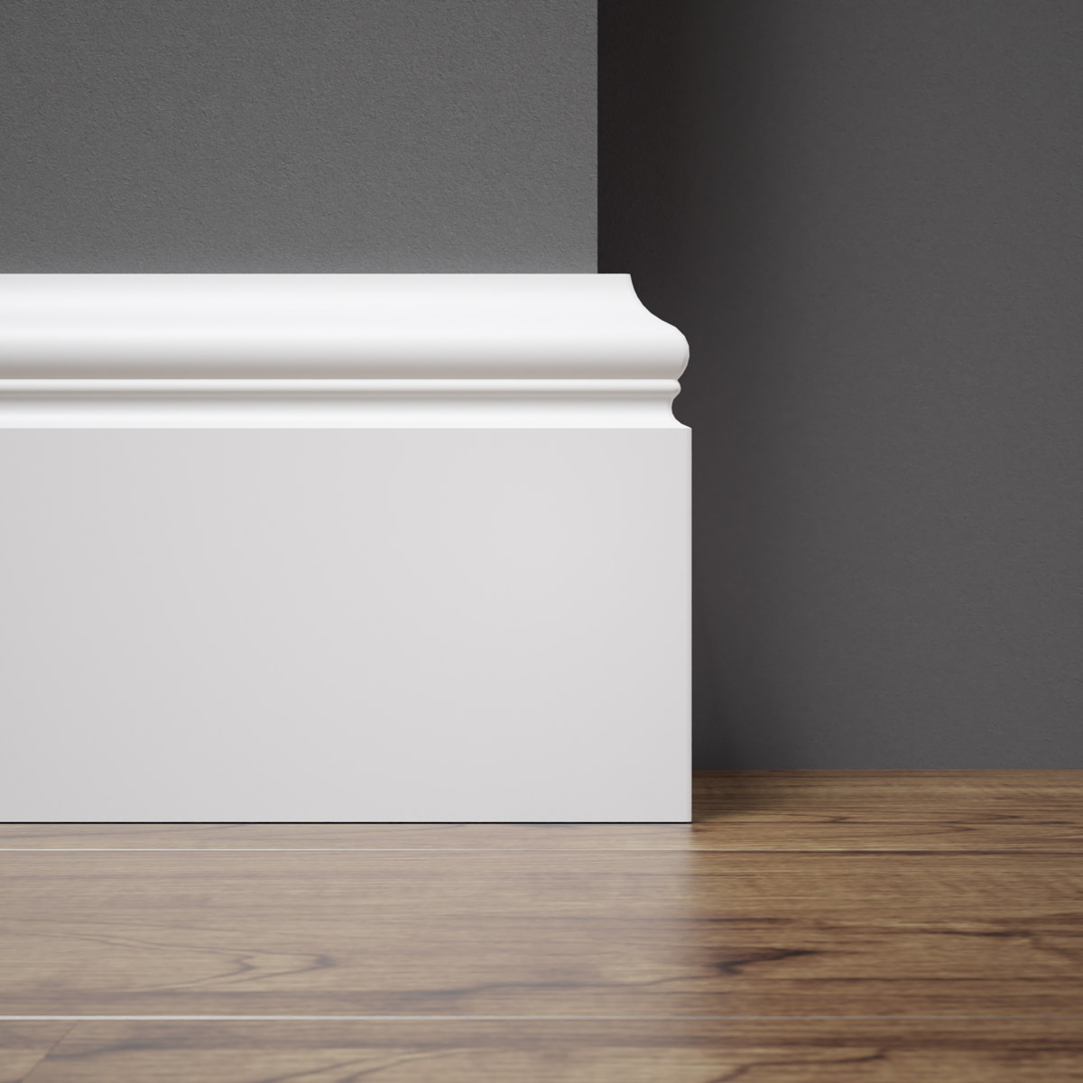 PRÓBKA 20 CM - Listwa przypodłogowa MDF lakierowana biała ROYAL 10cm