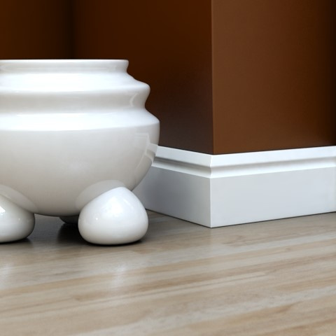 Listwa przypodłogowa MDF STD F2 biała lakierowana półmat (244 cm x 8 cm x 1,6 cm) zabezpieczenie przeciwwilgociowe