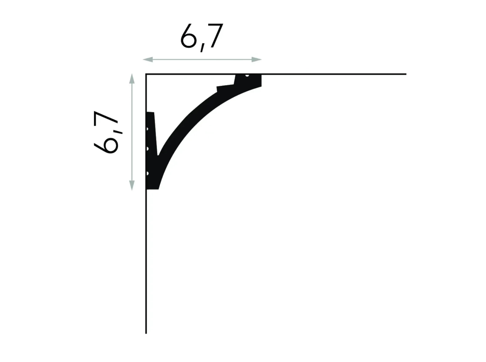 Listwa sufitowa Mardom Decor MD380 biała wym. 200 x 6.7 x 6.7 cm, z PolyForce