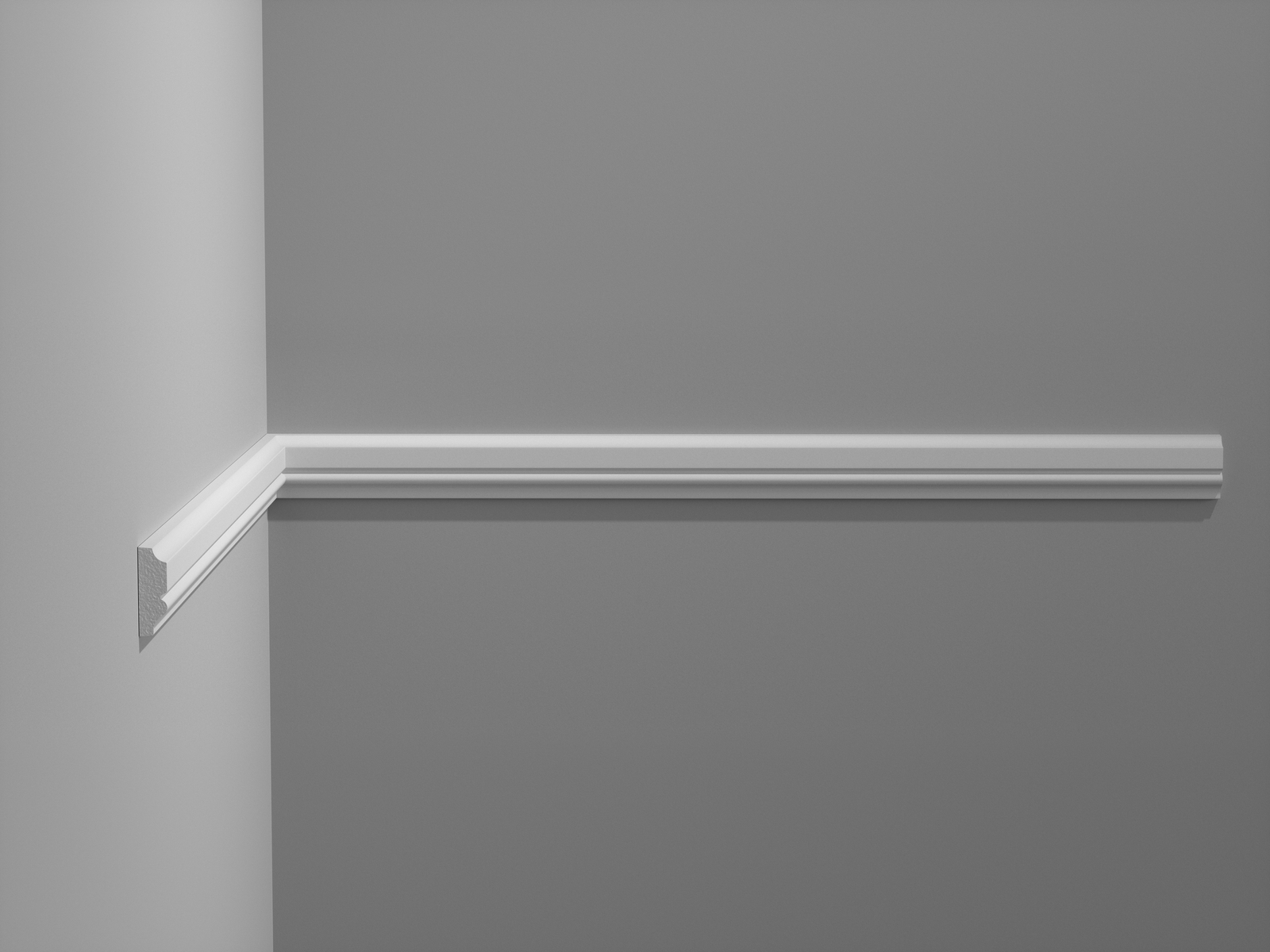 Listwa ścienna gładka Creativa LPC-57, biała, wym. 3.2 x 1 x 244