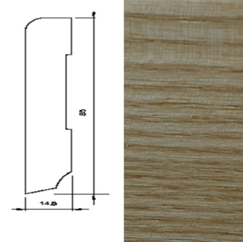 Drewniana listwa przypodłogowa lakierowana 60/16 (240 cm x 6 cm x 1,5 cm) Jesion
