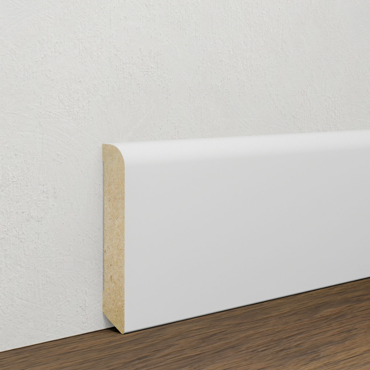 PRÓBKA 20 CM - Listwa przypodłogowa MDF Biała Premium, 80x15 mm, Pedross