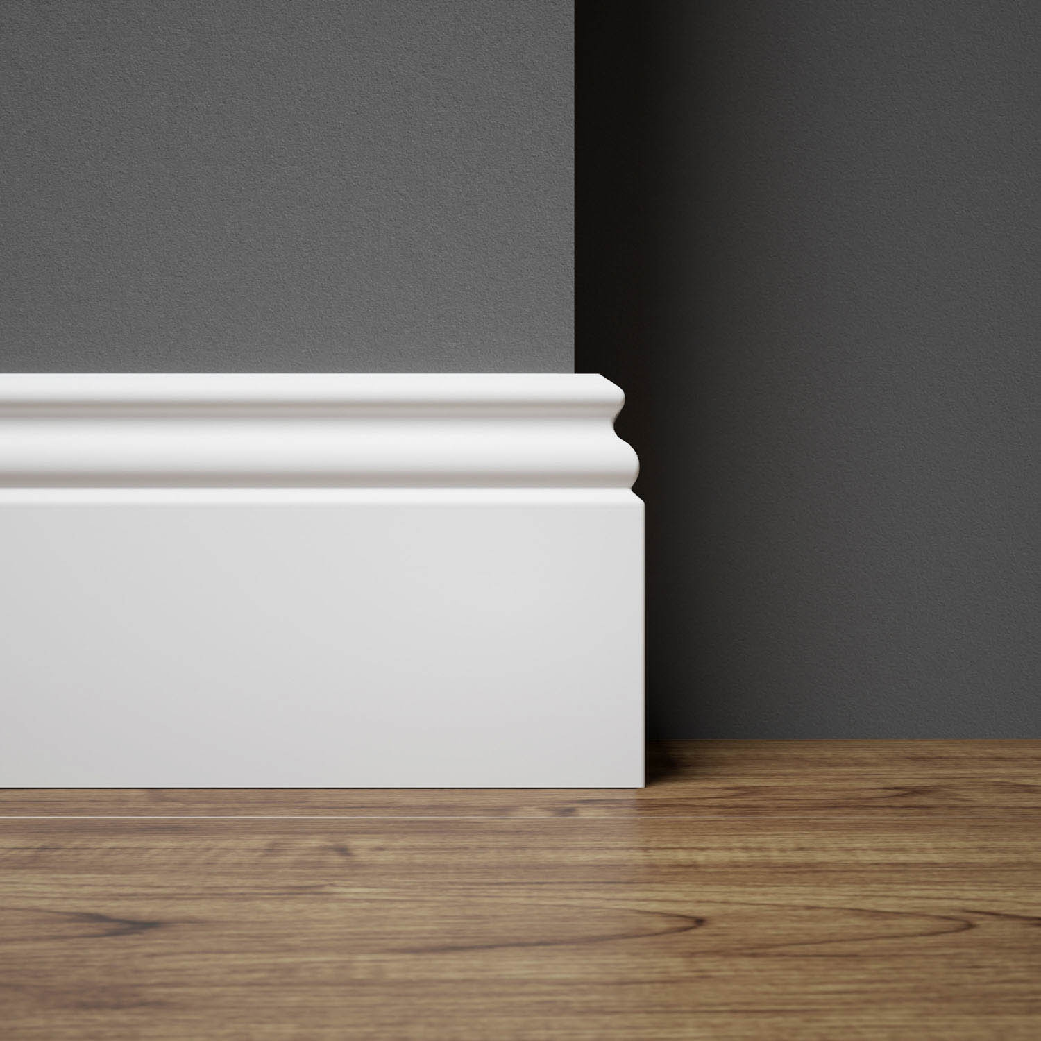 PRÓBKA 20 CM - Listwa przypodłogowa MDF lakierowana biała z wodoodporną powłoką ESTILO 8cm