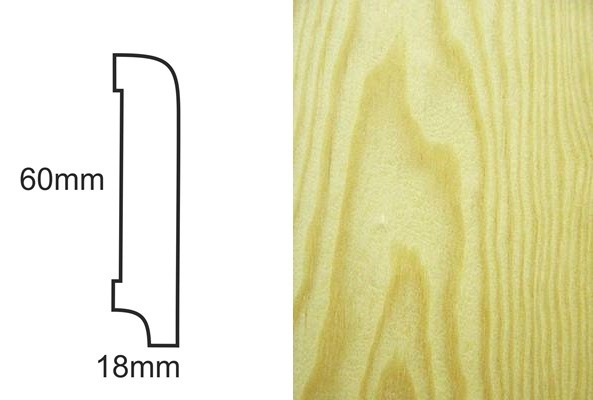 Listwa przypodłogowa fornirowana nielakierowana CP60 (240 cm x 6 cm x 1,8 cm) sosna