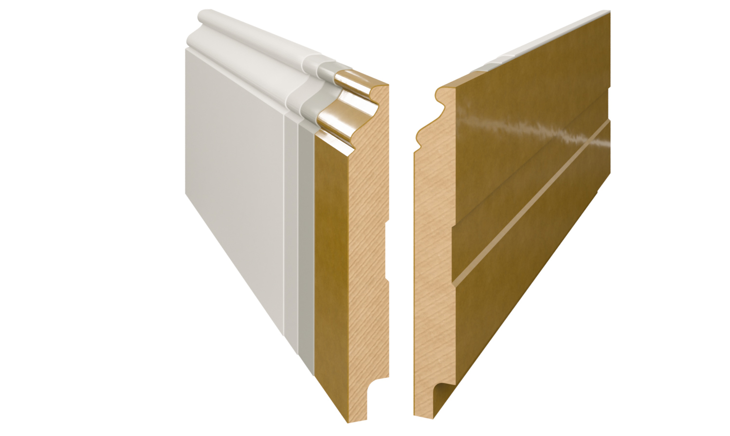 PRÓBKA 20 CM - Listwa przypodłogowa MDF lakierowana biała z wodoodporną powłoką MODERNA 12cm