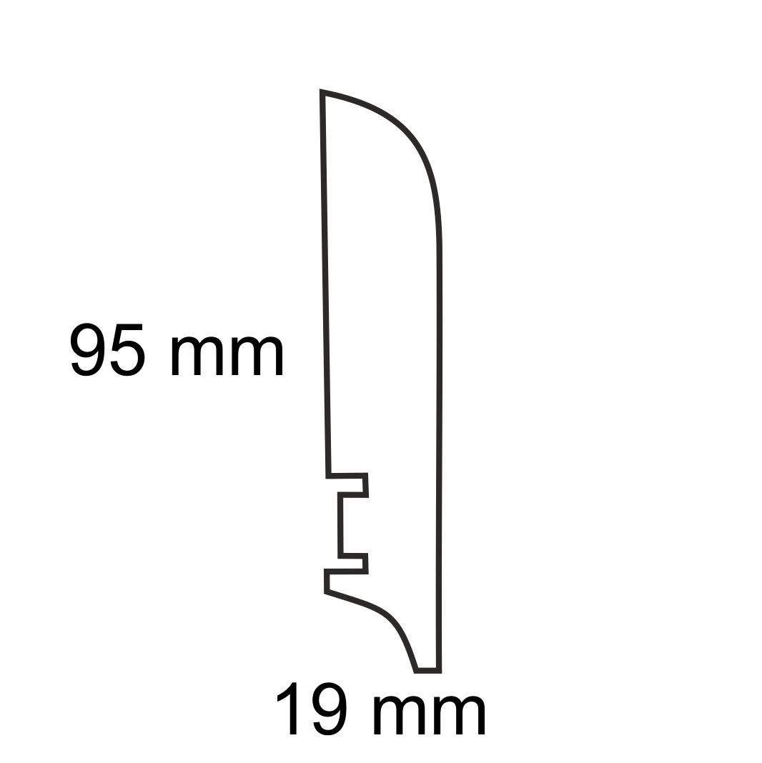Listwa przypodłogowa biała drewniana PW92 (220 cm x 9,2 cm x 1,9 cm) iglaste lakierowane