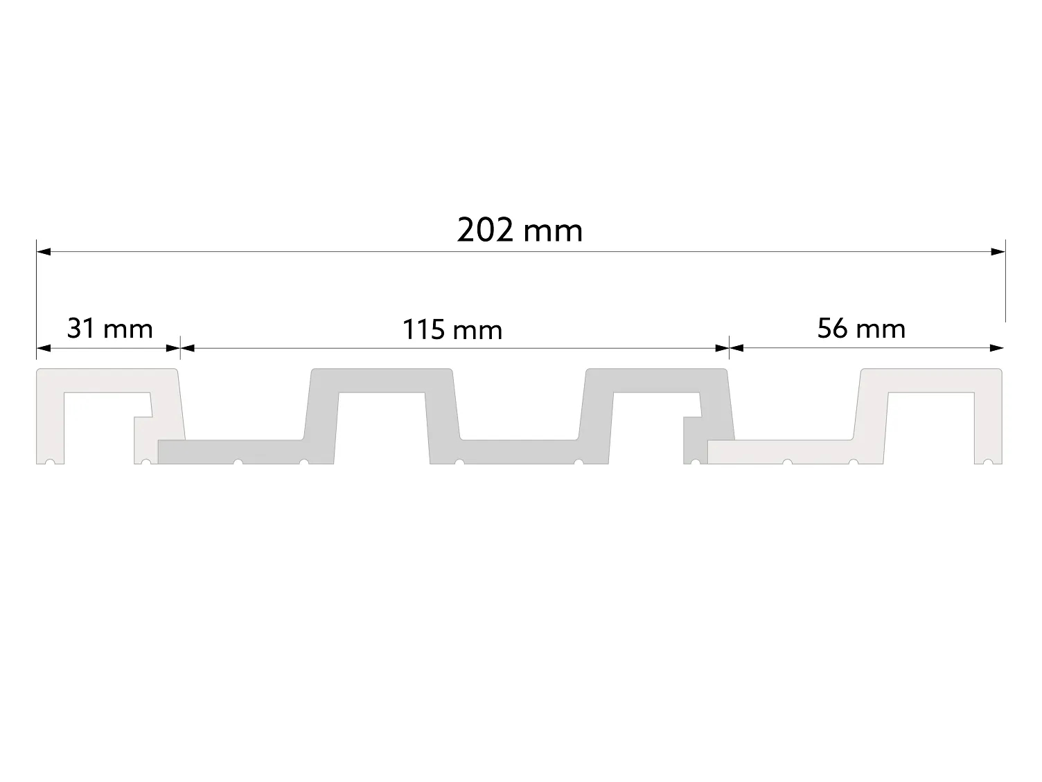 Zakończenie lameli Prawe L0302RT jasny dąb wym. 200 x 2 x 6.2 cm, z PolyForce