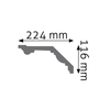 Listwa gzymsowa gładka Creativa LGG-09, wym. 11.6 x 22.4 x 240 cm