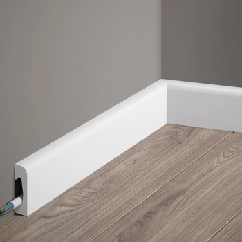 Listwa przypodłogowa Premium MD004P biała wym. 200 x 1.5 x 4.9 cm, z PolyForce