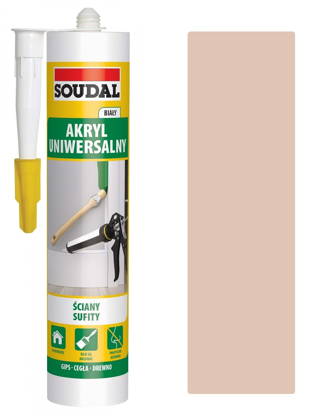Uniwersalny uszczelniacz akrylowy Soudal beżowy