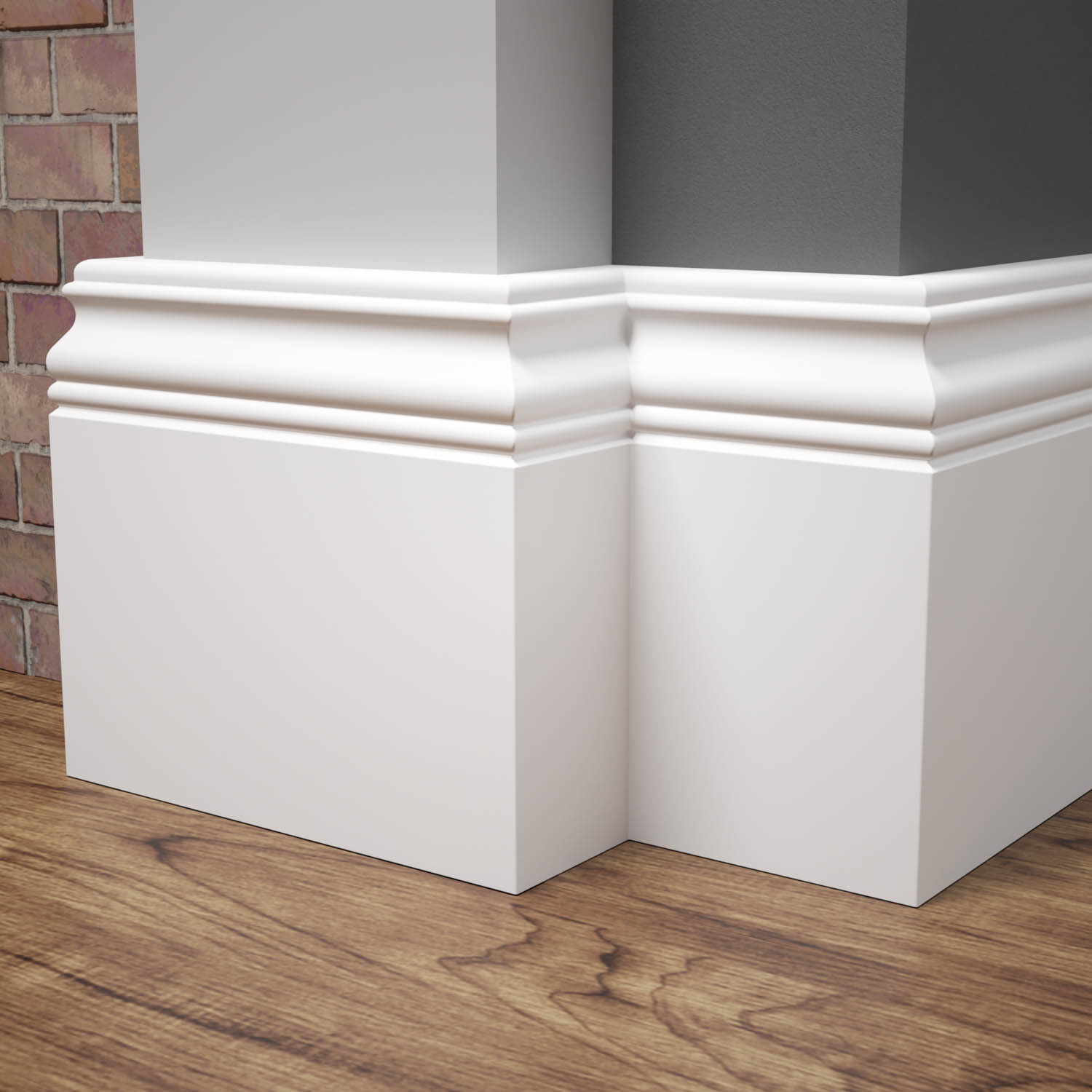 PRÓBKA 20 CM - Listwa przypodłogowa MDF lakierowana biała z wodoodporną powłoką ALEXA 12cm