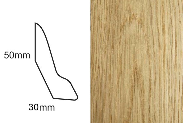 Listwa przypodłogowa fornirowana lakierowana LP60 (240 cm x 5 cm x 3 cm) dąb