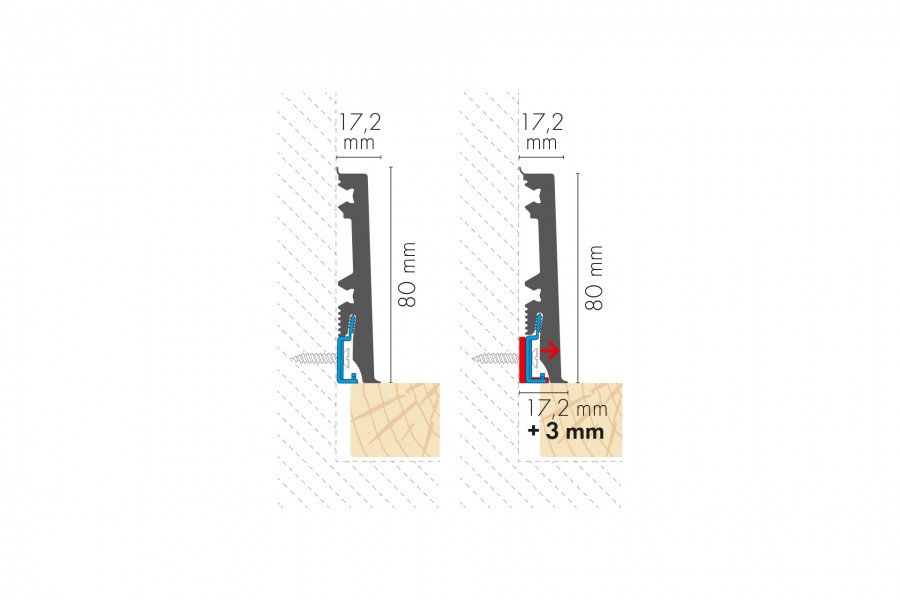 Listwa przypodłogowa PVC MASTERLINE 80 Greystone Mat