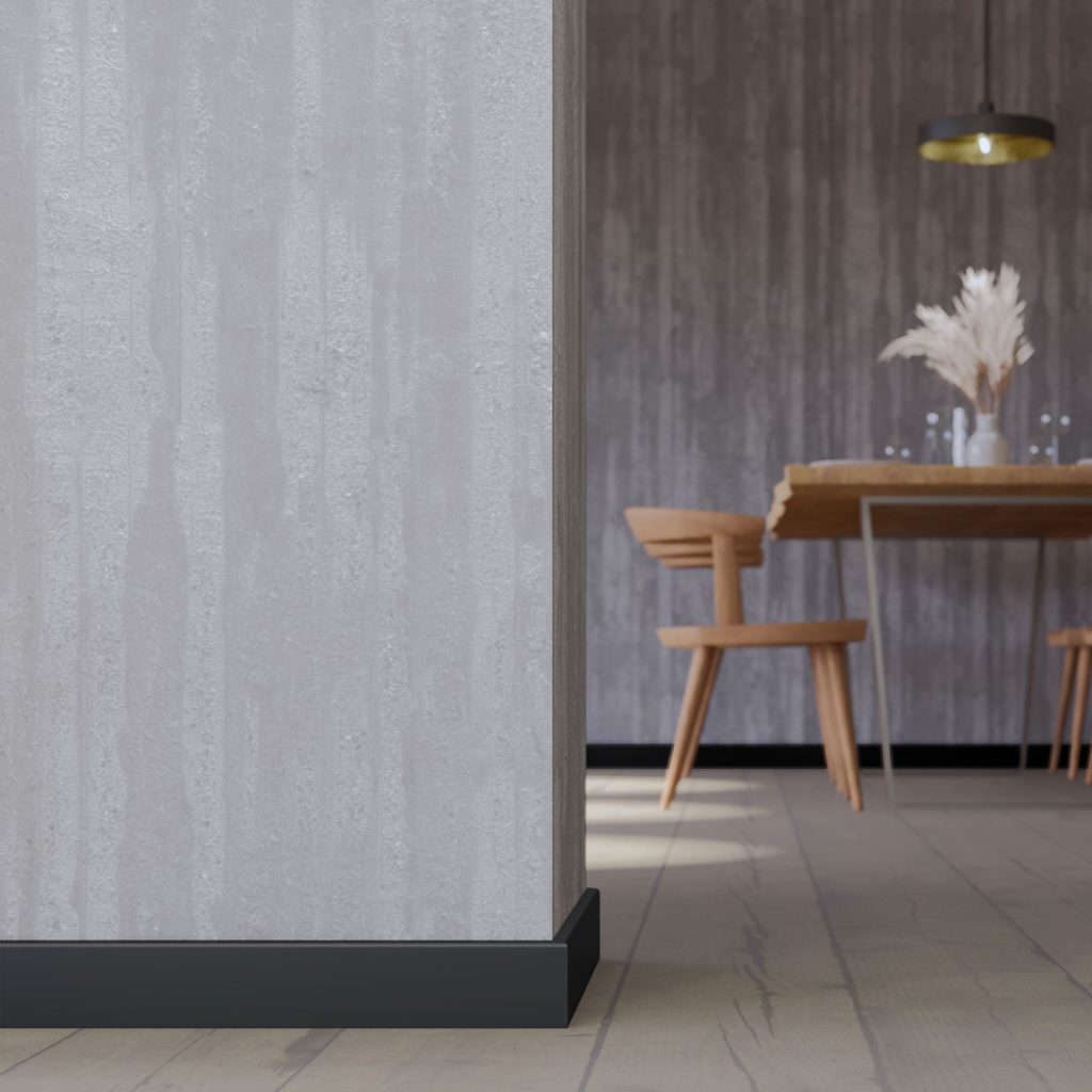 PRÓBKA 20 CM - Listwa przypodłogowa MDF TRIO R5, Czarny Mat, 8cm