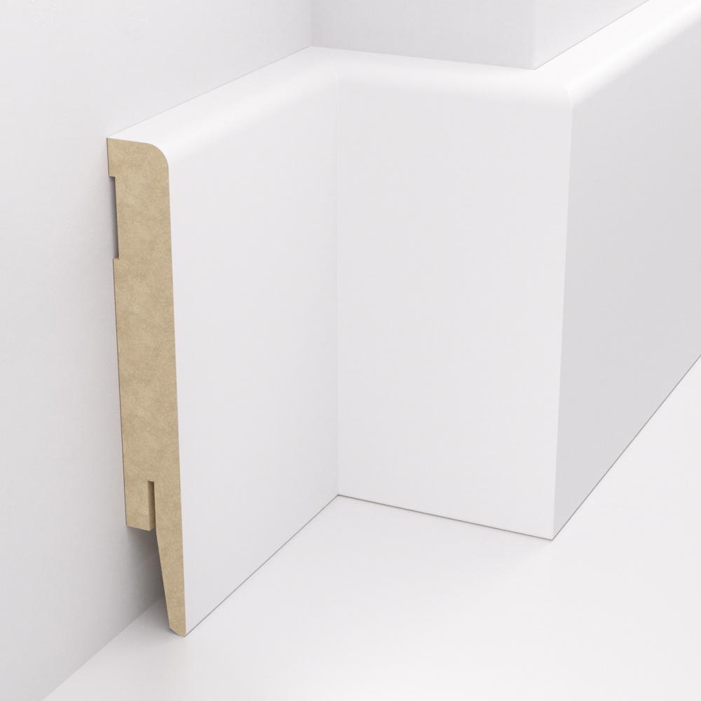 PRÓBKA 20 CM - Listwa przypodłogowa MDF TRIO R5, Biała Premium, 12cm