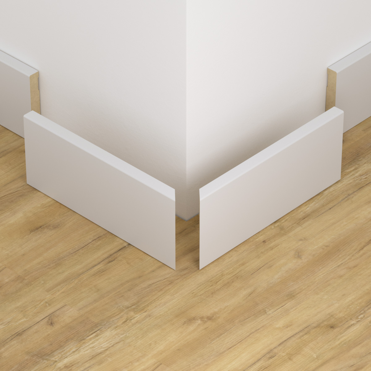 Narożnik wewnętrzny do listwy przypodłogowej MDF biały 10cm