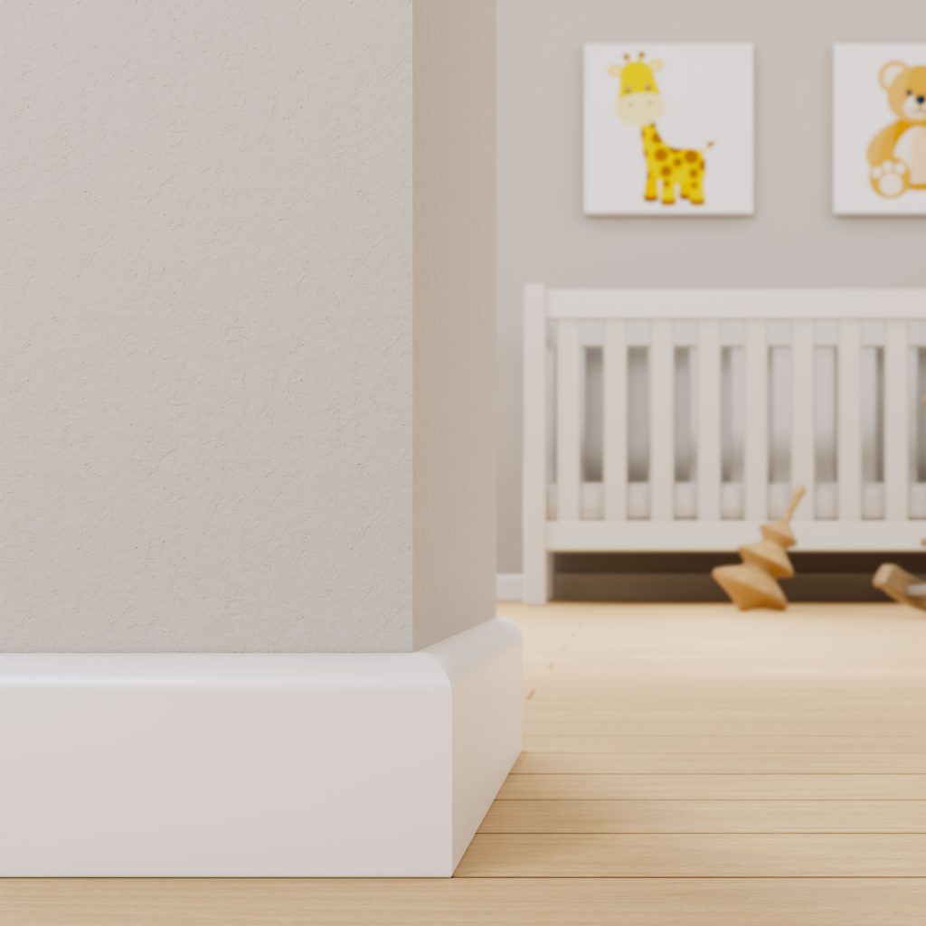 PRÓBKA 20 CM - Listwa przypodłogowa MDF OTTO, Biała Premium, 8cm