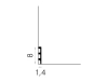 PRÓBKA 20 cm - MD014 Listwa przypodłogowa biała wym. 1.4 x 8 cm, z PolyForce