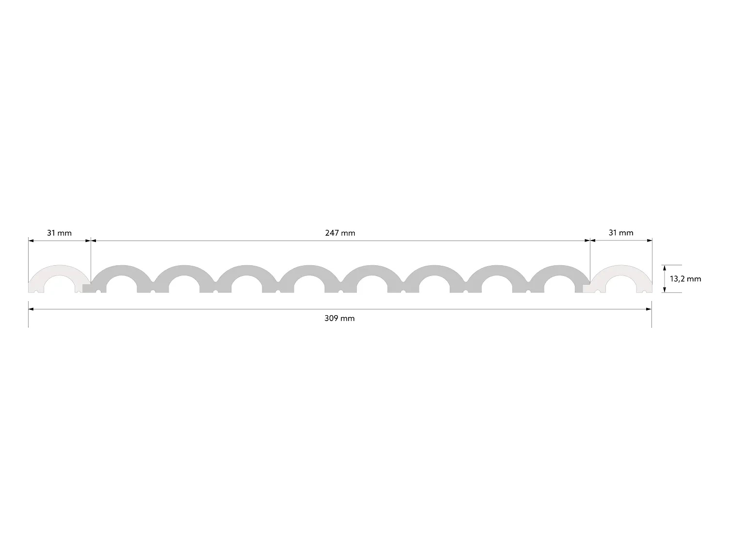 Panel ścienny WP001 Duna biały wym. 270 x 1.32 x 24.7 cm, z PolyForce