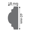 Listwa ścienna gładka Creativa LPC-02, biała, wym. 4 x 1.8 x 244 cm