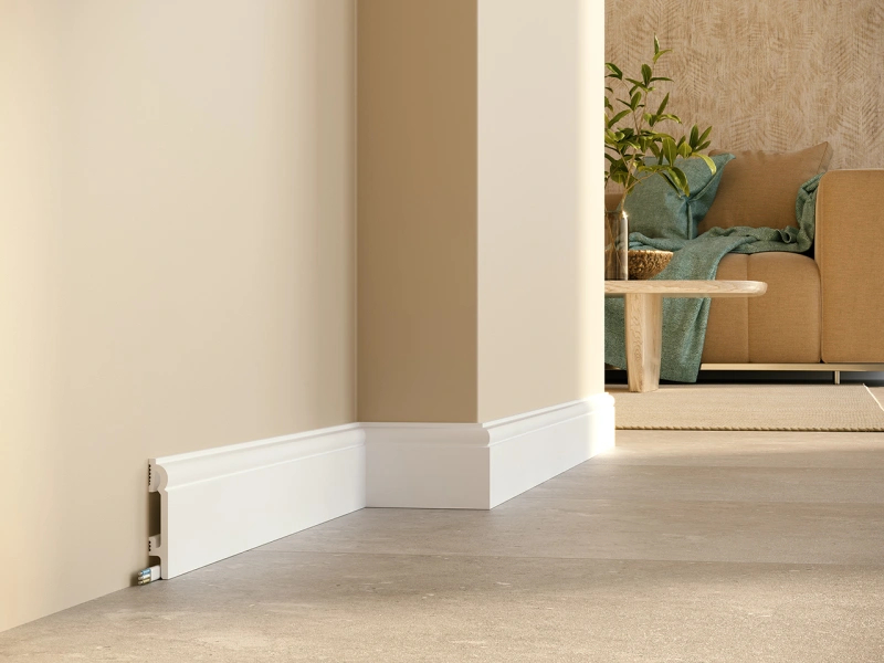 PRÓBKA 20 cm - Listwa przypodłogowa Premium Floor Durofit PF082 biała RAL9003 8 cm