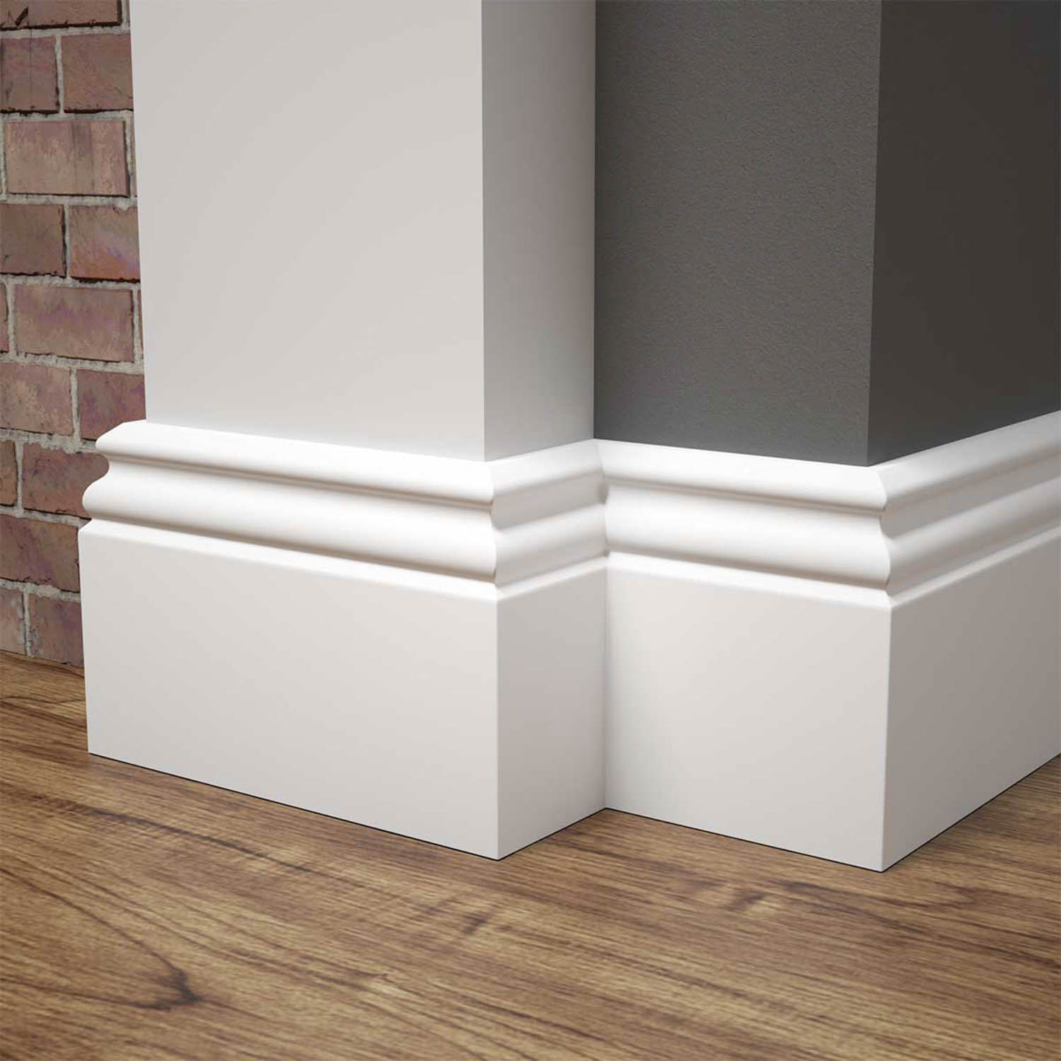 Listwa przypodłogowa MDF - ESTILO 8cm - Biała Premium