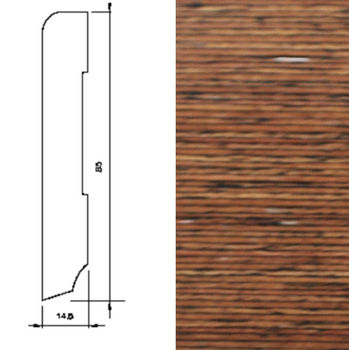 Drewniana listwa przypodłogowa lakierowana 95/15 (240 cm x 9,5 cm x 1,5 cm) Wenge