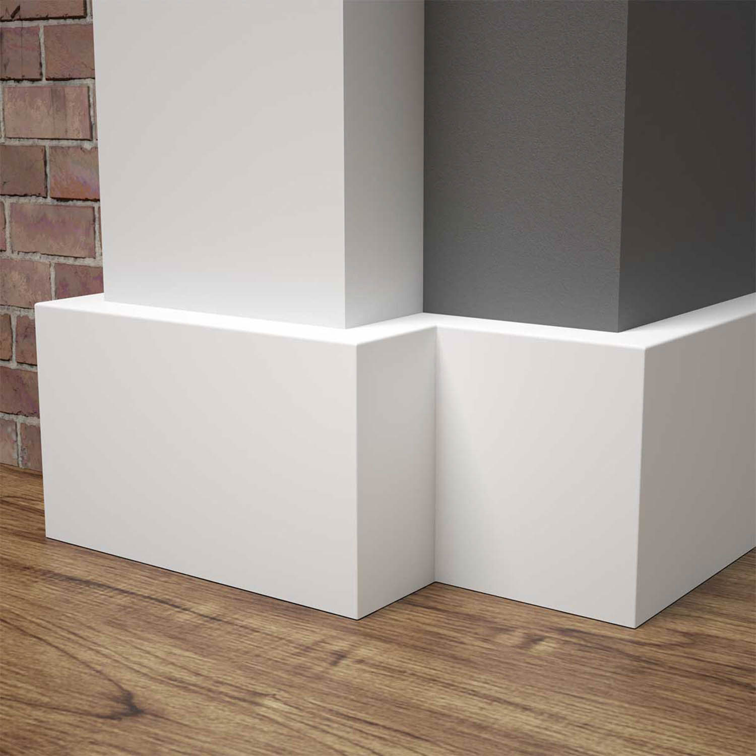 PRÓBKA 20 CM - Listwa przypodłogowa MDF - PRIMA 8cm - Biała Premium